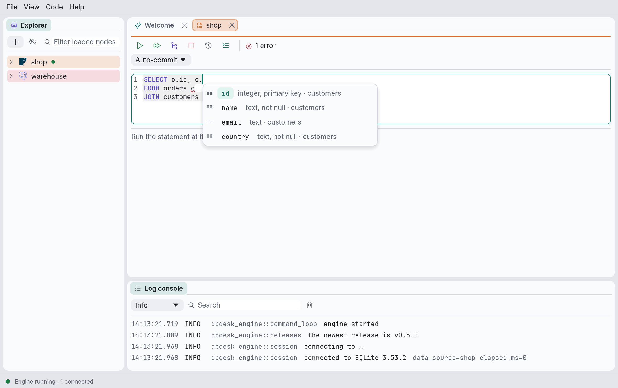 Completing a column after an alias