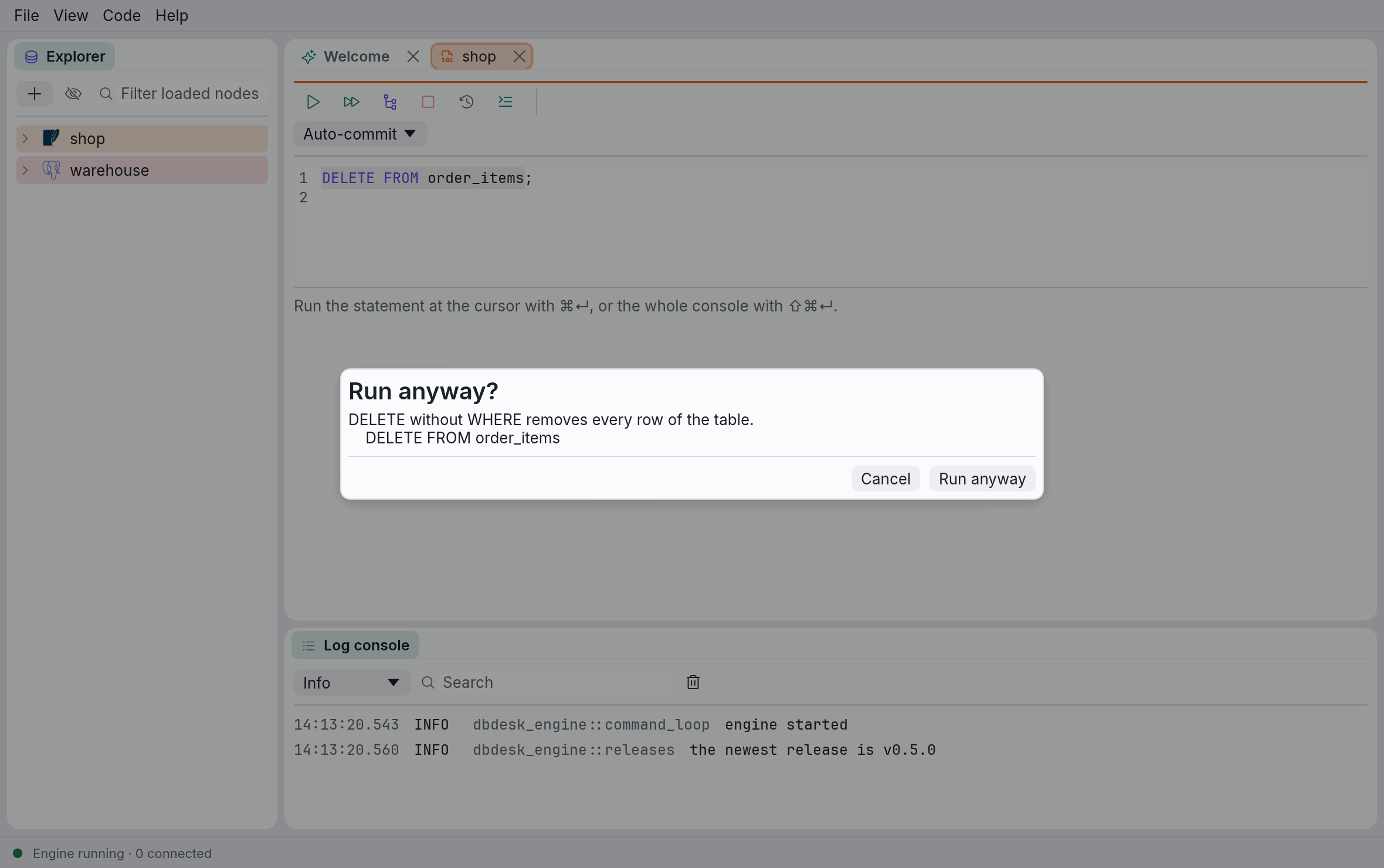 The “Run anyway?” dialog